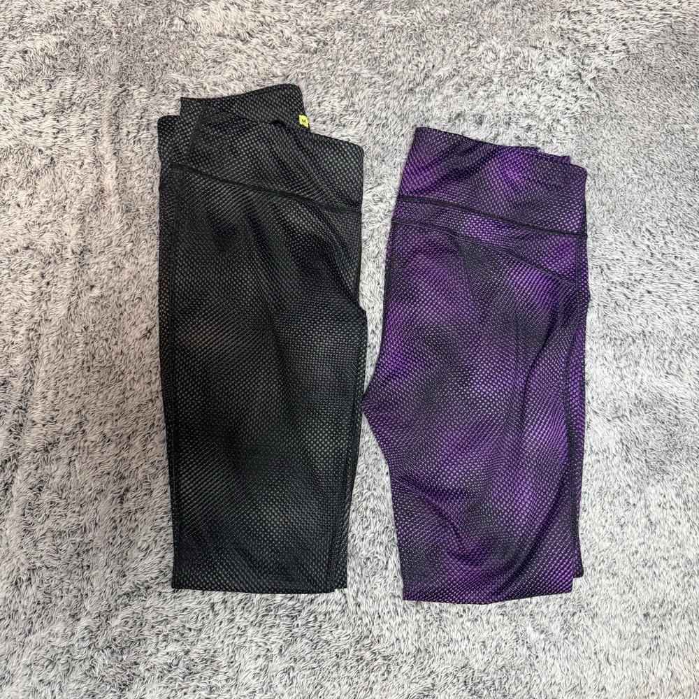 Lot of 2 Pairs Xersion Full Length Leggings Elastic Tie Waist Women's Sz MEDIUM